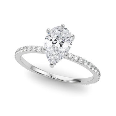 Hidden Halo Pear Shape Engagement Rings – Pear-Shaped Lab Diamond Engagement Ring in 18K Gold | Just Brilliant