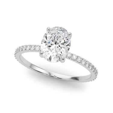 Oval Hidden Halo Engagement Ring – Oval Lab Diamond Engagement Ring in 18K Gold | Just Brilliant