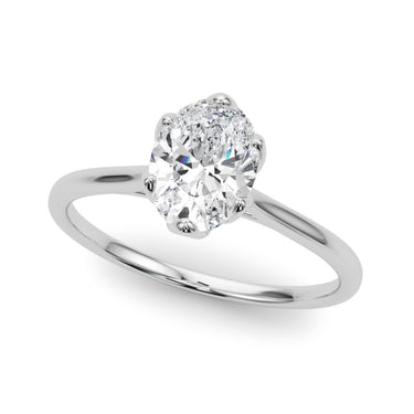 Oval Tulip Solitaire Engagement Ring – Oval Lab Diamond Engagement Ring in 18K Gold | Just Brilliant