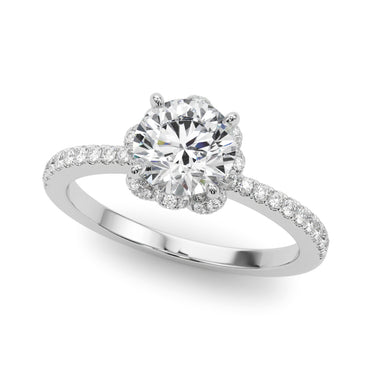 Prong Set Halo Engagement Ring – Radiant Lab Diamond Engagement Ring in 18K Gold | Just Brilliant