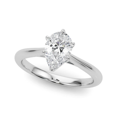 Pear Shape Solitaire Engagement Rings – Pear-Shaped Lab Diamond Engagement Ring in 18K Gold | Just Brilliant
