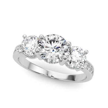 3 Stone Hidden Halo Plus – Radiant Lab Diamond Jewelry in 18K Gold | Just Brilliant