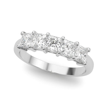 5-Stone Princess Cut Wedding Band – Princess Cut Lab Diamond Wedding Band in 18K Gold | Just Brilliant