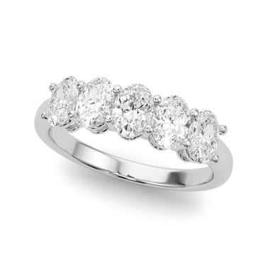 Shared Prong Oval Shape Wedding Band – Oval Lab Diamond Wedding Band in 18K Gold | Just Brilliant