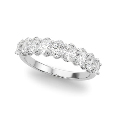 9-Stone Shared Prong Oval Wedding Band – Oval Lab Diamond Wedding Band in 18K Gold | Just Brilliant