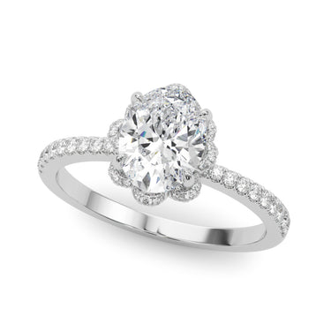Engagement Ring Oval Cent – Oval Lab Diamond Engagement Ring in 18K Gold | Just Brilliant