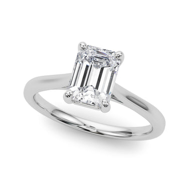Solitaire Emerald Cut Engagement Ring – Emerald Cut Emerald & Lab Diamond Engagement Ring in 18K Gold | Just Brilliant