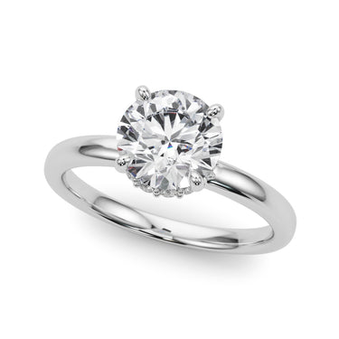 Round Hidden Halo Engagement Ring – Radiant Lab Diamond Engagement Ring in 18K Gold | Just Brilliant