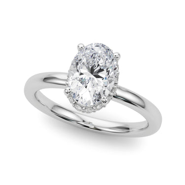 Hidden Halo Oval Engagement Ring – Oval Lab Diamond Engagement Ring in 18K Gold | Just Brilliant