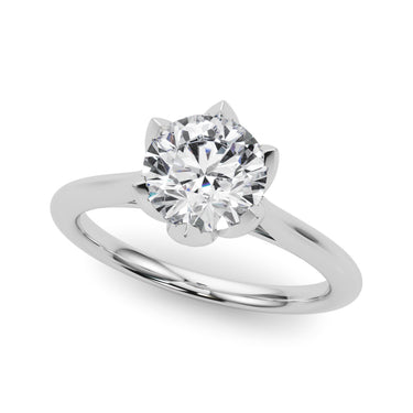6-Prong Round Tulip Solitaire Engagement Ring – Radiant Lab Diamond Engagement Ring in 18K Gold | Just Brilliant