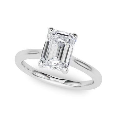 Solitaire Emerald Cut Engagement Ring – Emerald Cut Emerald & Lab Diamond Engagement Ring in 18K Gold | Just Brilliant