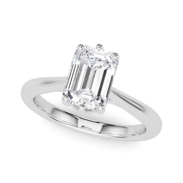 6-Prong Solitaire Emerald Cut Engagement Ring – Emerald Cut Emerald & Lab Diamond Engagement Ring in 18K Gold | Just Brill...