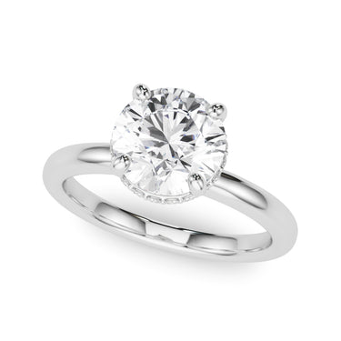 Double Hidden Halo Round Engagement Ring – Radiant Lab Diamond Engagement Ring in 18K Gold | Just Brilliant