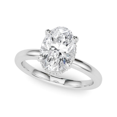 Double Hidden Halo Oval Engagement Ring – Oval Lab Diamond Engagement Ring in 18K Gold | Just Brilliant