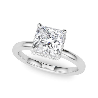 Double Hidden Halo Princess Cut Engagement Ring – Princess Cut Lab Diamond Engagement Ring in 18K Gold | Just Brilliant