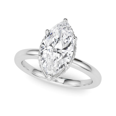 Double Hidden Halo Marquise Engagement Ring – Marquise Lab Diamond Engagement Ring in 18K Gold | Just Brilliant