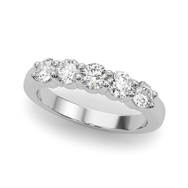 5-Stone Shared Prong Wedding Band – Radiant Lab Diamond Wedding Band in 18K Gold | Just Brilliant