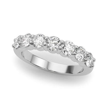 7-Stone Shared Prong Wedding Band – Radiant Lab Diamond Wedding Band in 18K Gold | Just Brilliant