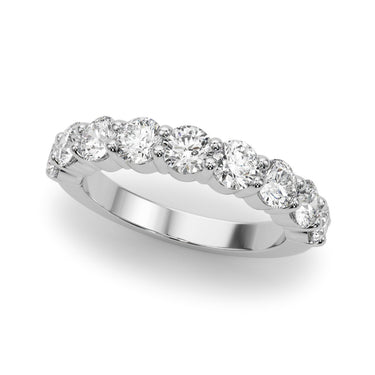 9-Stone Shared Prong Wedding Band – Radiant Lab Diamond Wedding Band in 18K Gold | Just Brilliant
