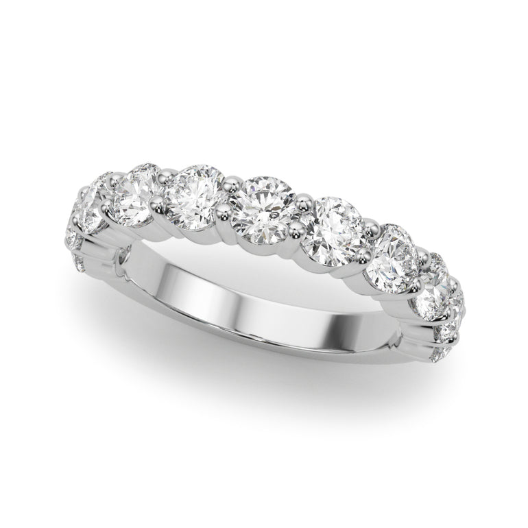 11-Stone Shared Prong Wedding Band – Radiant Lab Diamond Wedding Band in 18K Gold | Just Brilliant