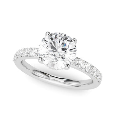 Hidden Halo Round Engagement Ring – Radiant Lab Diamond Engagement Ring in 18K Gold | Just Brilliant