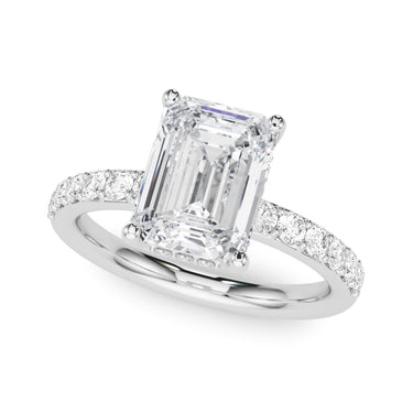 Engagement Rings Em Center – Radiant Emerald & Lab Diamond Engagement Ring in 18K Gold | Just Brilliant