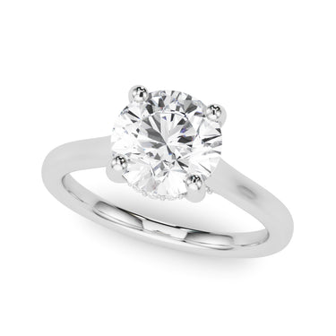 Round Hidden Halo Engagement Ring – Radiant Lab Diamond Engagement Ring in 18K Gold | Just Brilliant