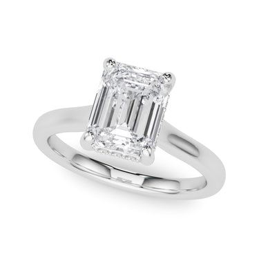 Hidden Halo Emerald Cut Engagement Ring – Emerald Cut Emerald & Lab Diamond Engagement Ring in 18K Gold | Just Brilliant
