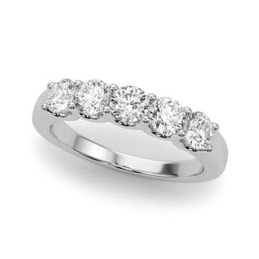 5-Stone Shared Prong Band – Radiant Lab Diamond Band in 18K Gold | Just Brilliant