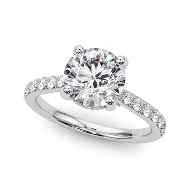 Round Hidden Halo Engagement Ring – Radiant Lab Diamond Engagement Ring in 18K Gold | Just Brilliant