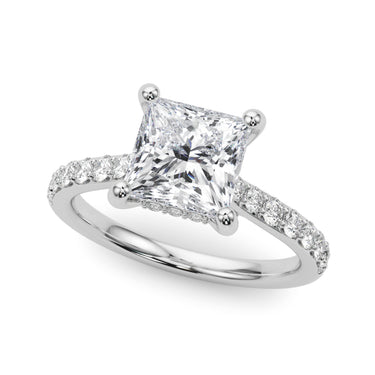 Princess Cut Hidden Halo Engagement Ring – Princess Cut Lab Diamond Engagement Ring in 18K Gold | Just Brilliant