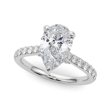 Ps Hidden Halo Engagement – Pear-Shaped Lab Diamond Jewelry in 18K Gold | Just Brilliant