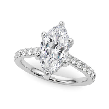 Hidden Halo Marquise Engagement Ring – Marquise Lab Diamond Engagement Ring in 18K Gold | Just Brilliant