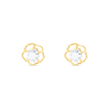 Gardenia Glow Earrings by Just Brilliant – 2ct lab diamond floral earrings in 18K white gold