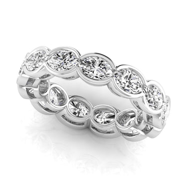Diamond Emerald Cut Eternity Band – Emerald Cut Emerald & Lab Diamond Eternity Band in 18K Gold | Just Brilliant