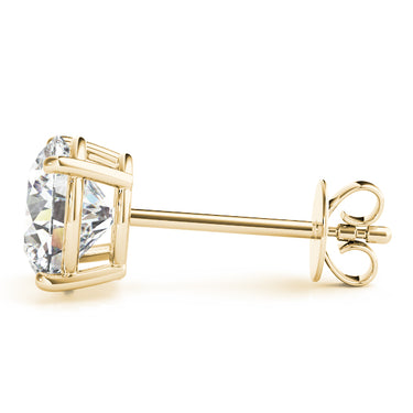 Round 4-Prong Solitaire Studs – Round Lab Diamond Stud Earrings in 18K Gold | Just Brilliant – view 7