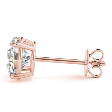 Round 4-Prong Solitaire Studs – Round Lab Diamond Stud Earrings in 18K Gold | Just Brilliant – view 12