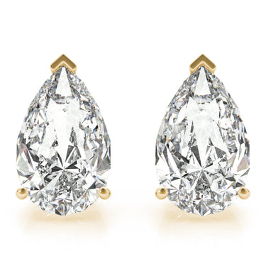 10mm 4Pr Prong V Cnr Ear 2Wi – Lab Diamond Jewelry in 18K Gold | Just Brilliant – angle view