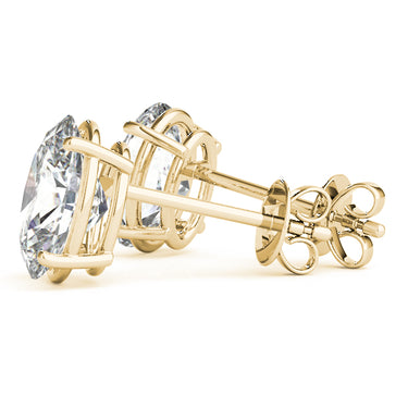 Oval Solitaire Basket Studs – Oval Lab Diamond Stud Earrings in 18K Gold | Just Brilliant – view 9