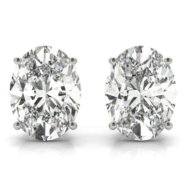 Oval Solitaire Basket Studs – Oval Lab Diamond Stud Earrings in 18K Gold | Just Brilliant