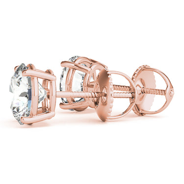 4-Prong Round Screwback Mounting – Round Lab Diamond Jewelry in 18K Gold | Just Brilliant – view 14