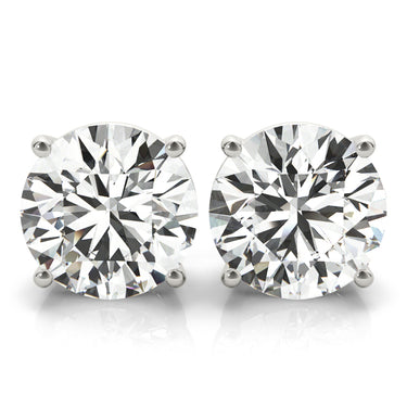 4-Prong Round Screwback Mounting – Radiant Lab Diamond Jewelry in 18K Gold | Just Brilliant