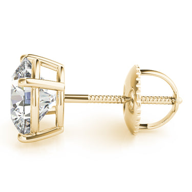 4-Prong Round Screwback Mounting – Round Lab Diamond Jewelry in 18K Gold | Just Brilliant – view 7