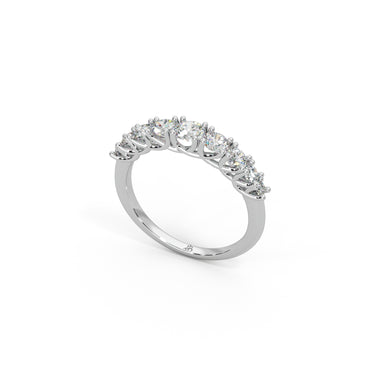 Harmony Halo Ring by Just Brilliant – 3.2ct lab diamond arc ring in 18K gold