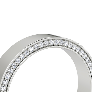 Just Brilliant pavé border band, 18K White Gold, detail view