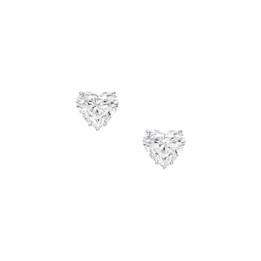 Love Studs by Just Brilliant – heart-shaped lab-grown diamond stud earrings in 18K white gold