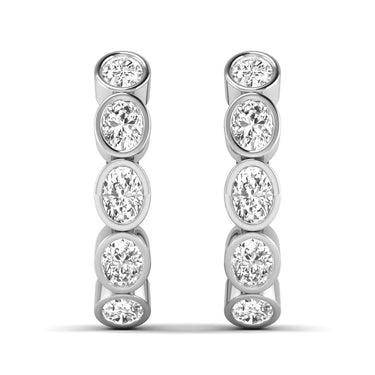 Lgd 5-Stone Hoop Earrings – Radiant Lab Diamond Hoop Earrings in 18K Gold | Just Brilliant