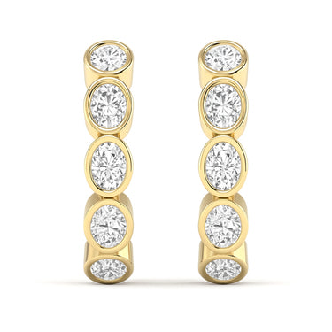 Lgd 5-Stone Hoop Earrings – Lab Diamond Hoop Earrings in 18K Gold | Just Brilliant – view 9