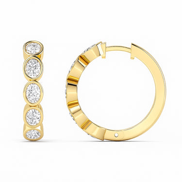 Lgd 5-Stone Hoop Earrings – Lab Diamond Hoop Earrings in 18K Gold | Just Brilliant – view 10