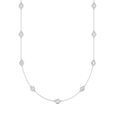 Lgd Stationary Necklace – Radiant Lab Diamond Necklace in 18K Gold | Just Brilliant